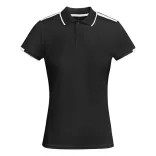 PO0409 - Tricou polo tehnic - TAMIL WOMAN - [Negru/Alb]