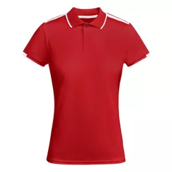 PO0409 - Tricou polo tehnic - TAMIL WOMAN - [Rosu/Alb]