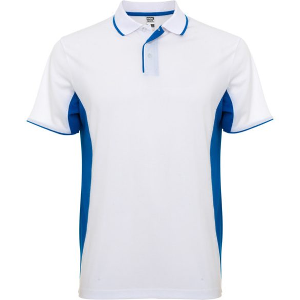 PO0421 - Tricou polo cu maneca scurta - MONTMELO - [Alb/Albastru royal]