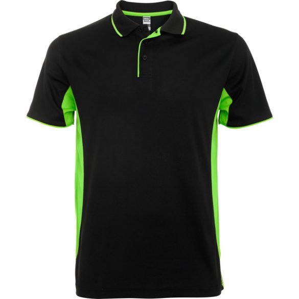 PO0421 - Tricou polo cu maneca scurta - MONTMELO - [Negru/Verde lime]