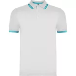 PO6629 - Tricou polo cu maneca scurta - MONTREAL - [Alb/Turcoaz]