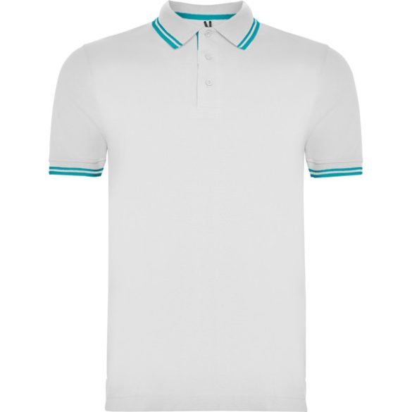 PO6629 - Tricou polo cu maneca scurta - MONTREAL - [Alb/Turcoaz]