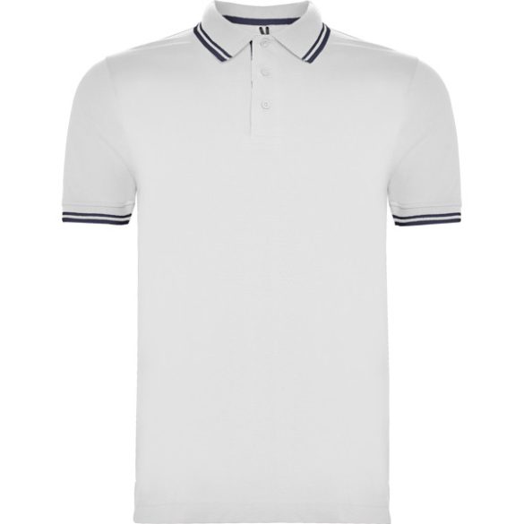 PO6629 - Tricou polo cu maneca scurta - MONTREAL - [Alb/Bleumarin]