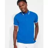 PO6629 - Tricou polo cu maneca scurta - MONTREAL - [Alb/Bleumarin]