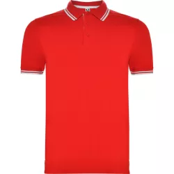   PO6629 - Tricou polo cu maneca scurta - MONTREAL - [Rosu/Alb]