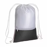 1714102-Rucsac-din-poliester-210t-alb-cu-buzunar-negru