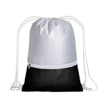 1714102-Rucsac-din-poliester-210t-alb-cu-buzunar-negru