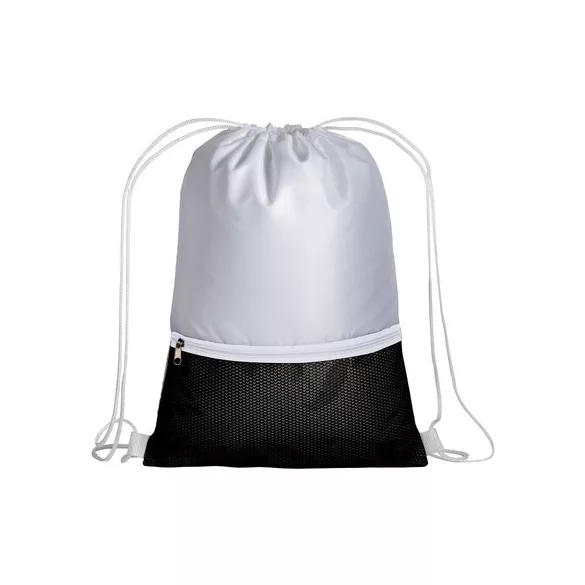 1714102-Rucsac-din-poliester-210t-alb-cu-buzunar-negru