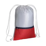 1714103-Rucsac-din-poliester-210t-alb-cu-buzunar-rosu