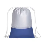 1714110-Rucsac-din-poliester-210t-alb-cu-buzunar-albastru-royal
