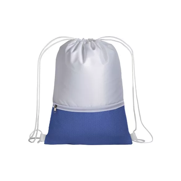 1714110-Rucsac-din-poliester-210t-alb-cu-buzunar-albastru-royal