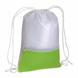 1714144-Rucsac-din-poliester-210t-alb-cu-buzunar-verde