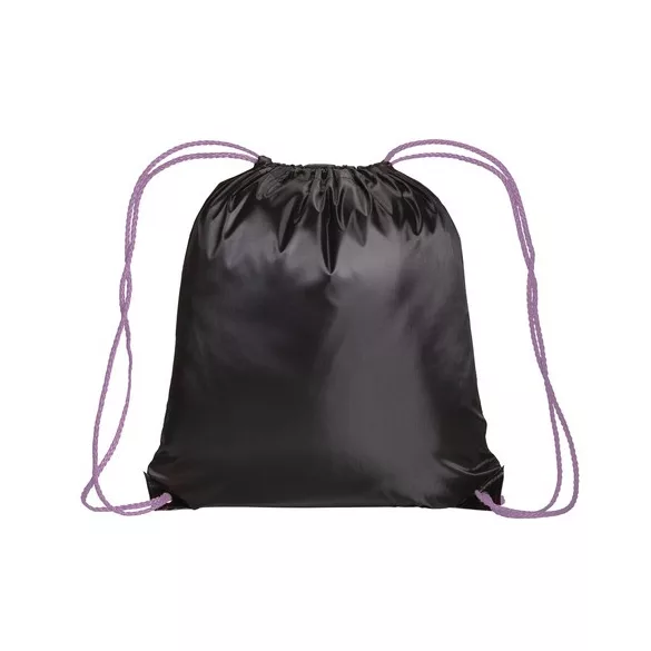 1812812-Rucsac-din-poliester-210t-negru-cu-finisaj-roz