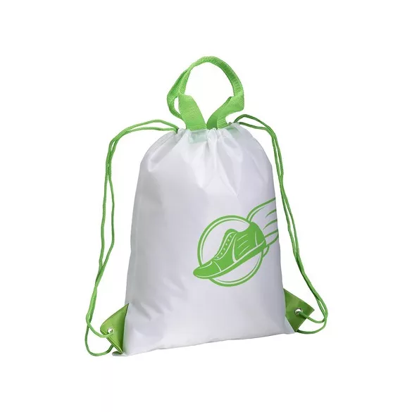 1915444-Rucsac-din-poliester-cu-bretele-alb-verde