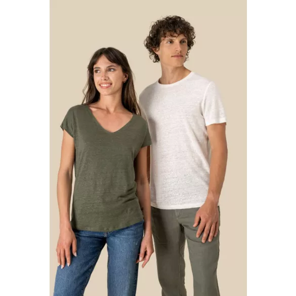 SP320 - Tricou de in pentru barbati - Spasso - [Ivory]