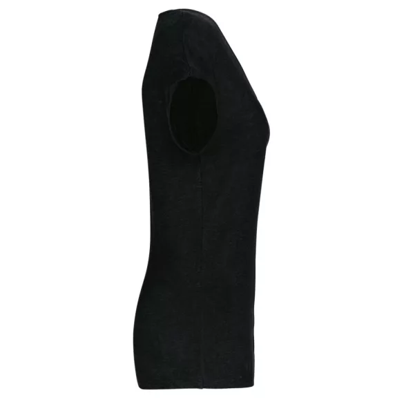 SP321 - Tricou de in cu decolteu in V pentru dama - Spasso - [Black]