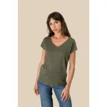 SP321 - Tricou de in cu decolteu in V pentru dama - Spasso - [Black]