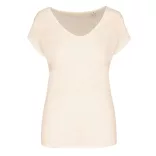 SP321 - Tricou de in cu decolteu in V pentru dama - Spasso - [Ivory]