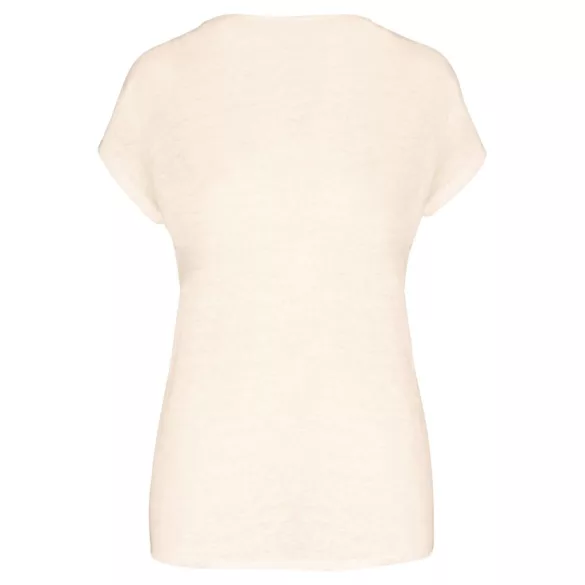 SP321 - Tricou de in cu decolteu in V pentru dama - Spasso - [Ivory]
