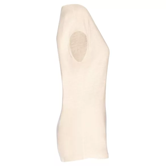 SP321 - Tricou de in cu decolteu in V pentru dama - Spasso - [Ivory]