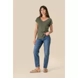 SP321 - Tricou de in cu decolteu in V pentru dama - Spasso - [Ivory]