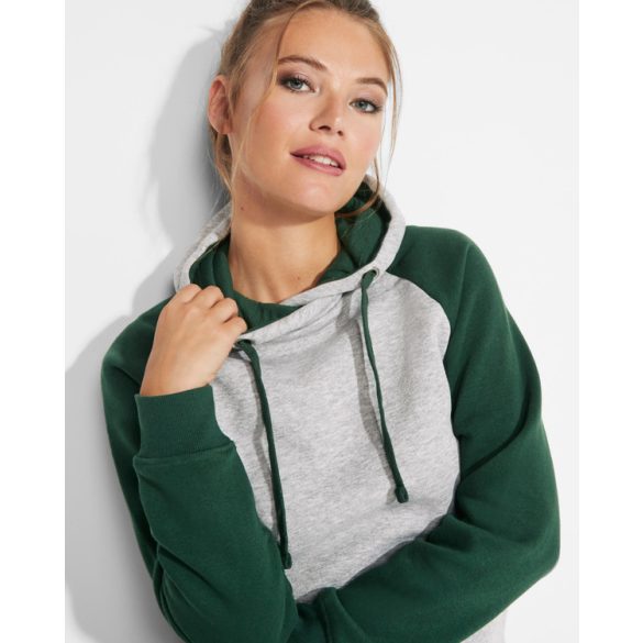 SU1058 - Hanorac bicolor unisex adulti - BADET - [Gri melanj/Rosu]