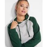 SU1058 - Hanorac bicolor unisex adulti - BADET - [Gri melanj/Mov purpura]