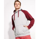 SU1058 - Hanorac bicolor unisex adulti - BADET - [Gri melanj/Mov purpura]