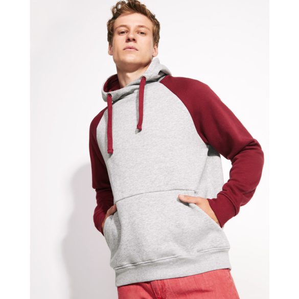 SU1058 - Hanorac bicolor unisex adulti - BADET - [Gri melanj/Mov purpura]