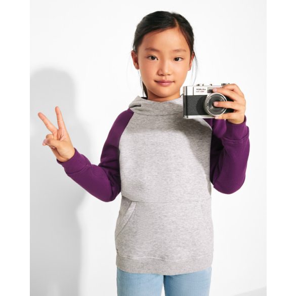 SU1058 - Hanorac bicolor unisex copii - BADET - [Gri melanj/Roz deschis]