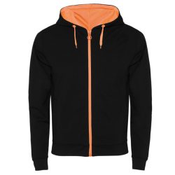   SU1105 - Hanorac cu detalii fluor - FUJI - [Negru/Portocaliu fluorescent]