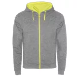 SU1105 - Hanorac cu detalii fluor - FUJI - [Heather grey/Fluor yellow]
