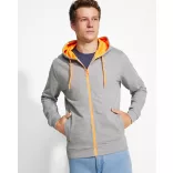 SU1105 - Hanorac cu detalii fluor - FUJI - [Heather grey/Fluor yellow]