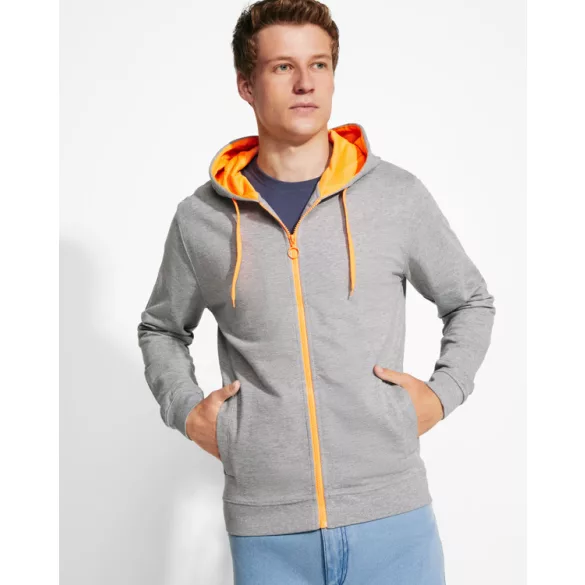 SU1105 - Hanorac cu detalii fluor - FUJI - [Heather grey/Fluor yellow]
