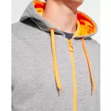SU1105 - Hanorac cu detalii fluor - FUJI - [Heather grey/Fluor yellow]