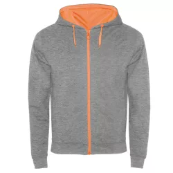   SU1105 - Hanorac cu detalii fluor - FUJI - [Heather grey/Fluor orange]