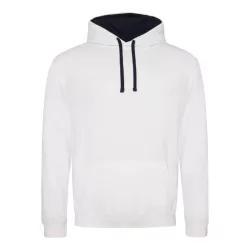   AWJH003 - Hanorac cu gluga - unisex - VARSITY HOODIE [Arctic White/French Navy]