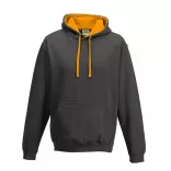 AWJH003-Hanorac-cu-gluga-unisex-VARSITY-HOODIE-Charcoal/Orange-Crush