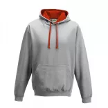 AWJH003-Hanorac-cu-gluga-unisex-VARSITY-HOODIE-Heather-Grey/Fire-Red