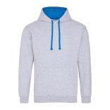 AWJH003 - Hanorac cu gluga - unisex - VARSITY HOODIE [Heather Grey/Sapphire Blue]