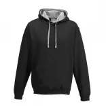 AWJH003-Hanorac-cu-gluga-unisex-VARSITY-HOODIE-Jet-Black/Heather-Grey