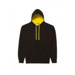 AWJH003-Hanorac-cu-gluga-unisex-VARSITY-HOODIE-Jet-Black/Sun-Yellow