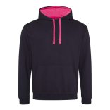 AWJH003-Hanorac-cu-gluga-unisex-VARSITY-HOODIE-Jet-Black/Hot-Pink
