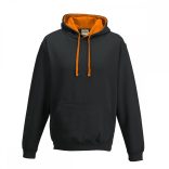 AWJH003-Hanorac-cu-gluga-unisex-VARSITY-HOODIE-Jet-Black/Orange-Crush