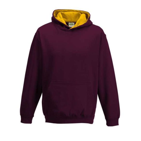 awjh003j - Hanorac cu gluga - copii - VARSITY HOODIE [Burgundy/Gold]