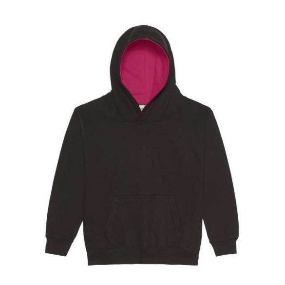 awjh003j - Hanorac cu gluga - copii - VARSITY HOODIE [Jet Black/Hot Pink]