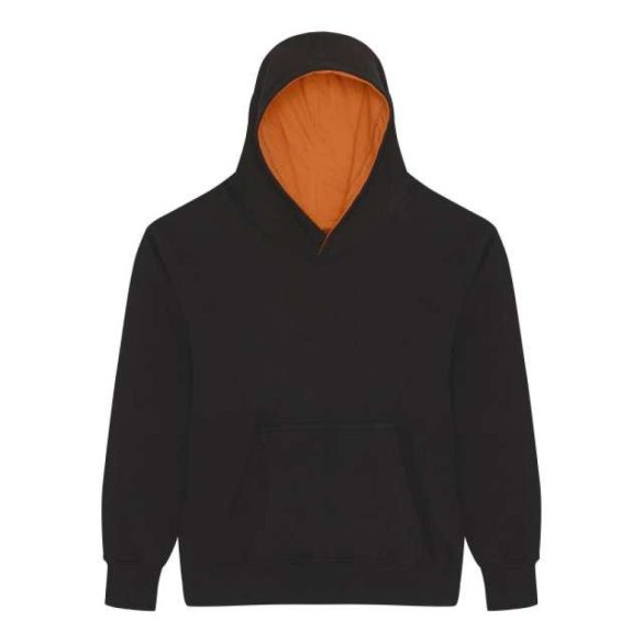 awjh003j - Hanorac cu gluga - copii - VARSITY HOODIE [Jet Black/Orange Crush]
