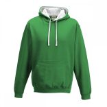 AWJH003-Hanorac-cu-gluga-unisex-VARSITY-HOODIE-Kelly-Green/Arctic-White