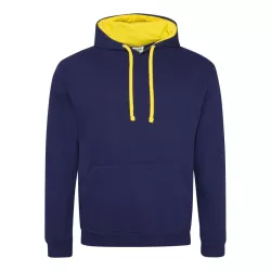   AWJH003 - Hanorac cu gluga - unisex - VARSITY HOODIE [Oxford Navy/Sun Yellow]