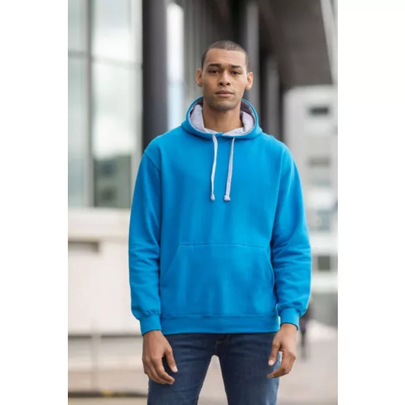 AWJH003-Hanorac-cu-gluga-unisex-VARSITY-HOODIE-Sapphire-Blue/Heather-Grey